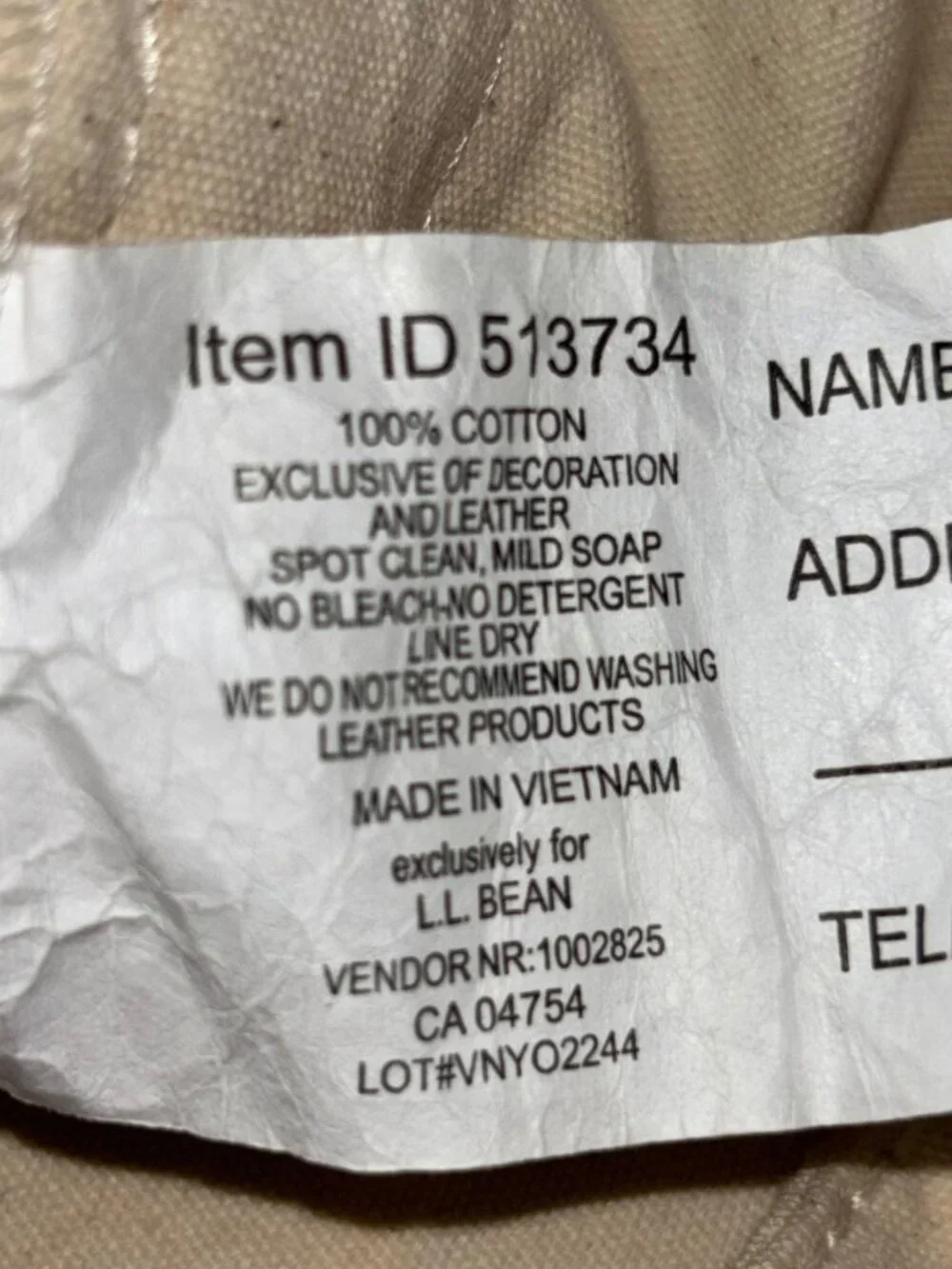 LL Bean Wicked Shoppah Tote Canvas Tote Katahdin Mountain Logo Blue